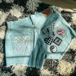 Levi’s shorts with patches